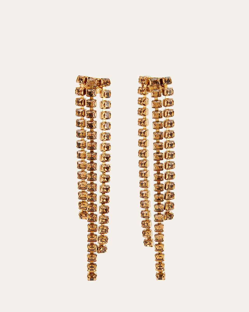 Square Crystal Fringe Earrings